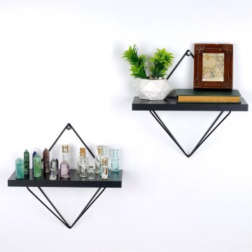 CONJUNTO 2x Prateleiras de parede preta