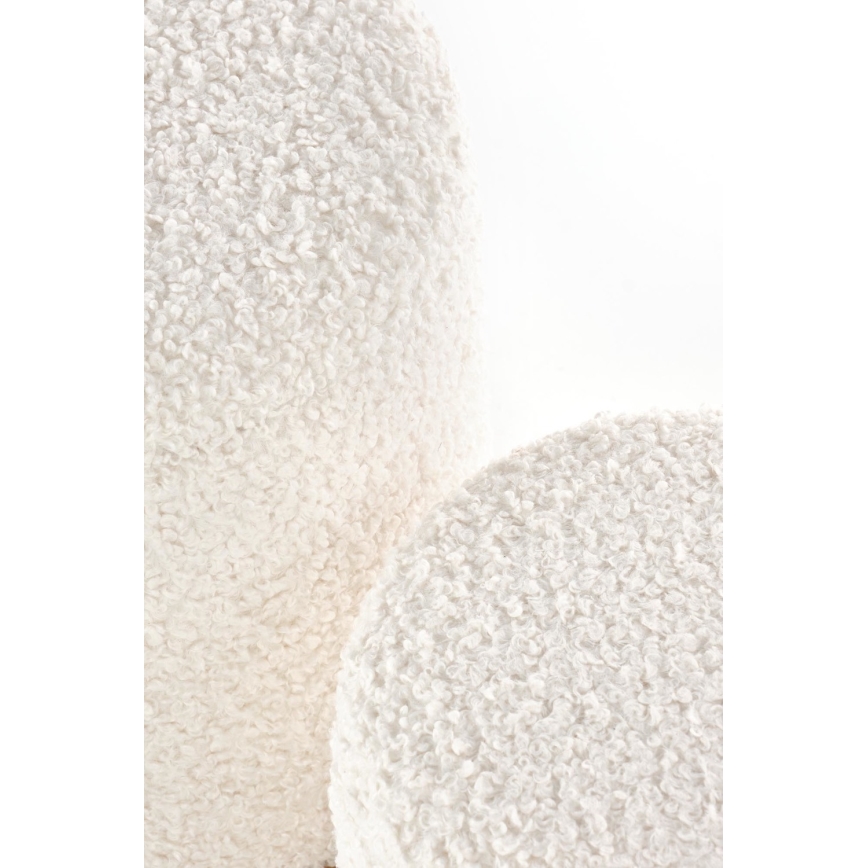 CONJUNTO 2x Pufes CANCUN diâmetro 31/38 cm branco/castanho