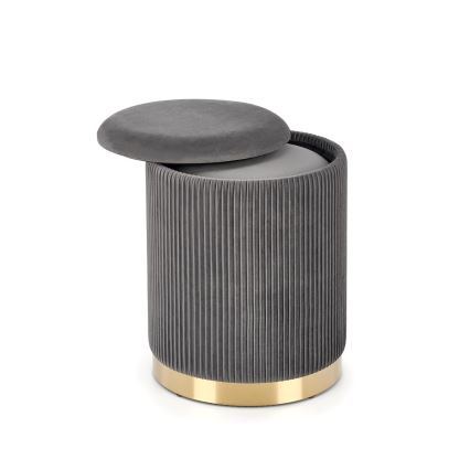 CONJUNTO 2x Pufes MONTY diâmetro 36/66 cm cinzento/dourado