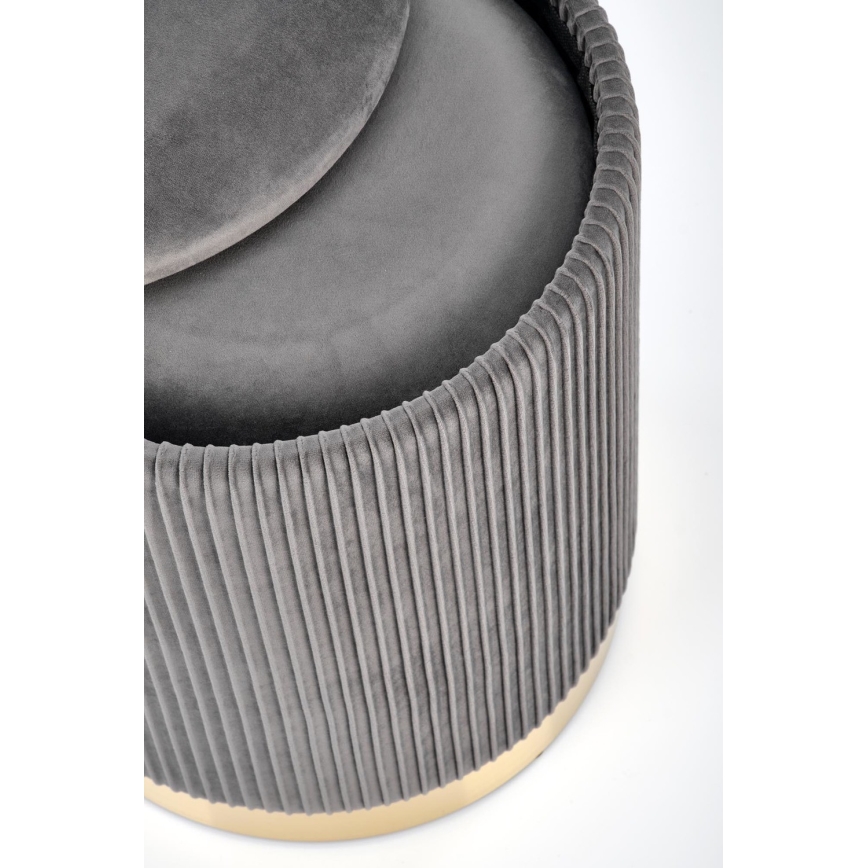 CONJUNTO 2x Pufes MONTY diâmetro 36/66 cm cinzento/dourado