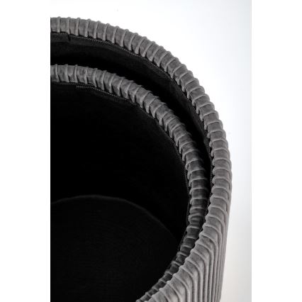 CONJUNTO 2x Pufes MONTY diâmetro 36/66 cm cinzento/dourado