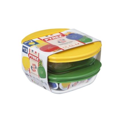 Conjunto 2x recipiente de vidro para alimentos PYREX 0,3 l