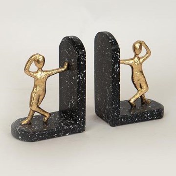 CONJUNTO 2x Suportes para livros dourado/preto