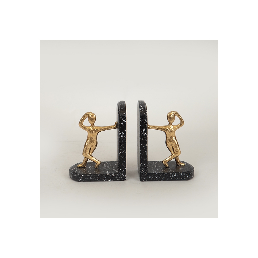 CONJUNTO 2x Suportes para livros dourado/preto