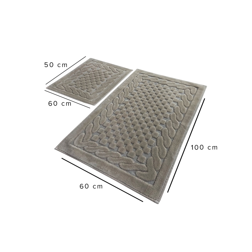 CONJUNTO 2x Tapete de Banheiro BAMBI 60/100 cm bege