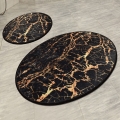 CONJUNTO 2x Tapete de Banheiro GOLDES 60/100 cm preto/dourado