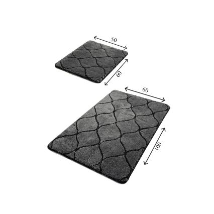 CONJUNTO 2x Tapete de Banheiro INFINITY 60/100 cm antracite