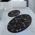 CONJUNTO 2x Tapete de Banheiro MARBLE 50x60/60x100 cm preto
