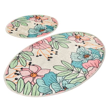 CONJUNTO 2x Tapete de Banheiro SPRING 60/100 cm multicolorido