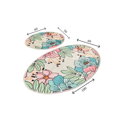 CONJUNTO 2x Tapete de Banheiro SPRING 60/100 cm multicolorido