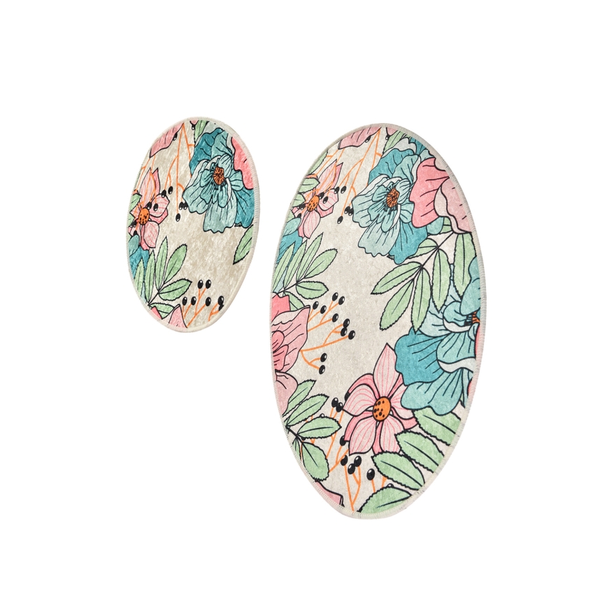 CONJUNTO 2x Tapete de Banheiro SPRING 60/100 cm multicolorido