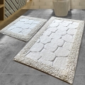 CONJUNTO 2x Tapete de Banheiro STONE 60/100 cm branco