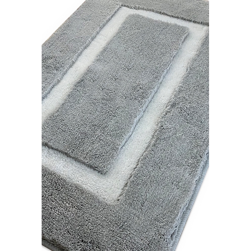 CONJUNTO 2x Tapetes para casa de banho 60/100 cm cinzento