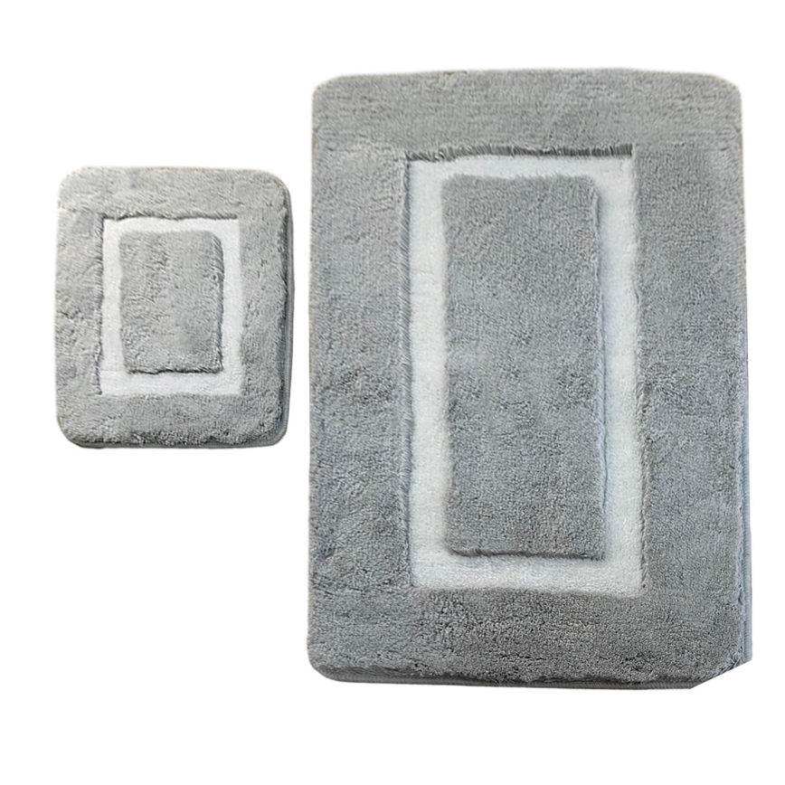 CONJUNTO 2x Tapetes para casa de banho 60/100 cm cinzento