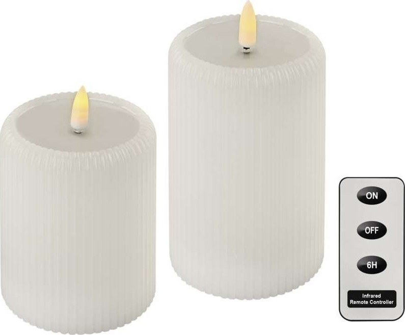Conjunto 2x Vela LED LED/4xAA + comando remoto