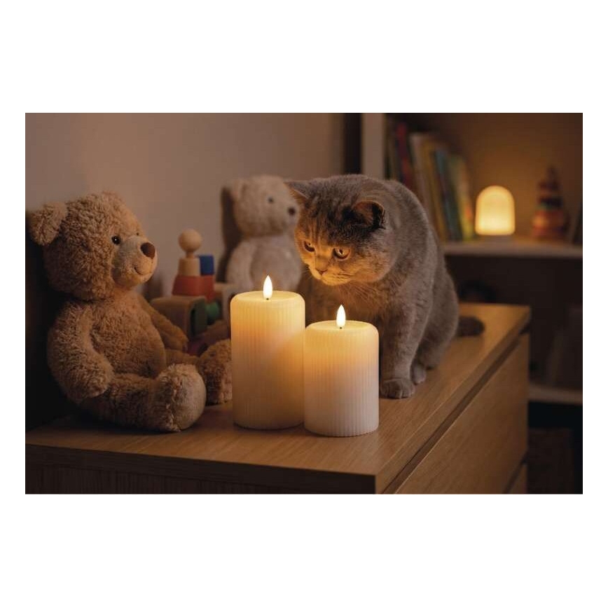 Conjunto 2x Vela LED LED/4xAA + comando remoto
