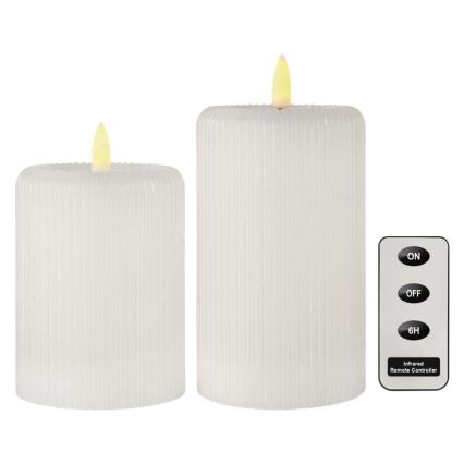 Conjunto 2x Vela LED LED/4xAA + comando remoto