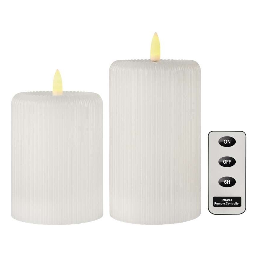 Conjunto 2x Vela LED LED/4xAA + comando remoto