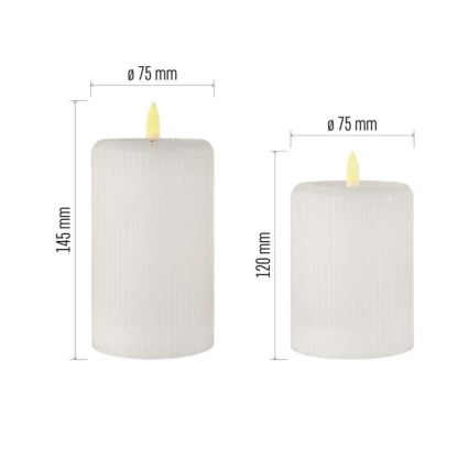 Conjunto 2x Vela LED LED/4xAA + comando remoto