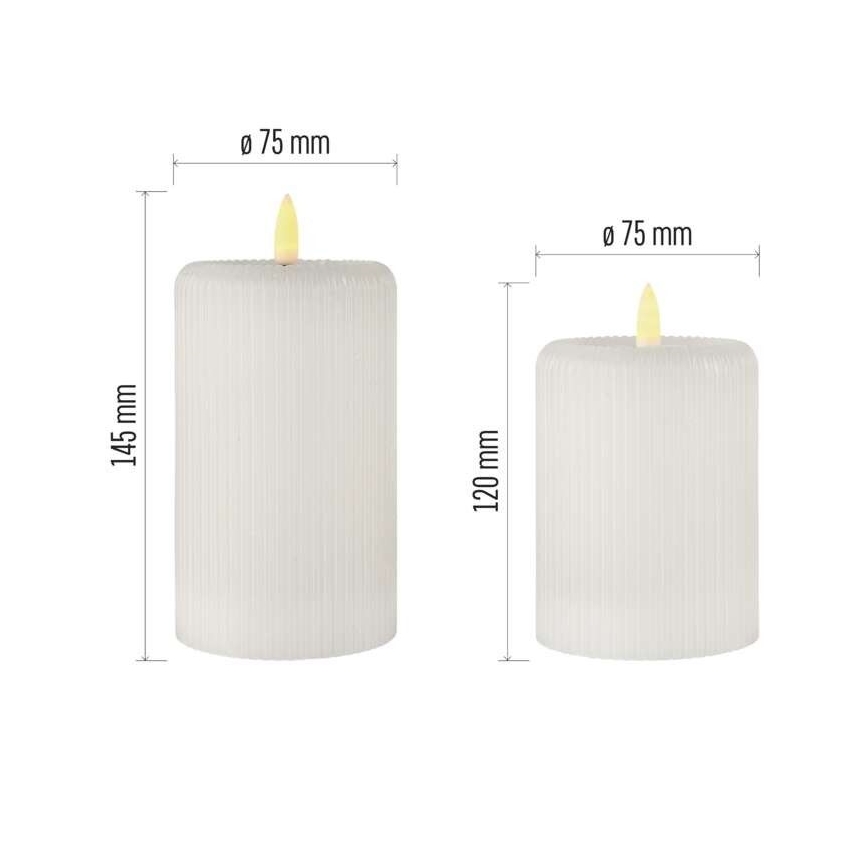 Conjunto 2x Vela LED LED/4xAA + comando remoto