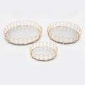 CONJUNTO 3x Bandejas decorativa diâmetro 27/33/37 cm dourado