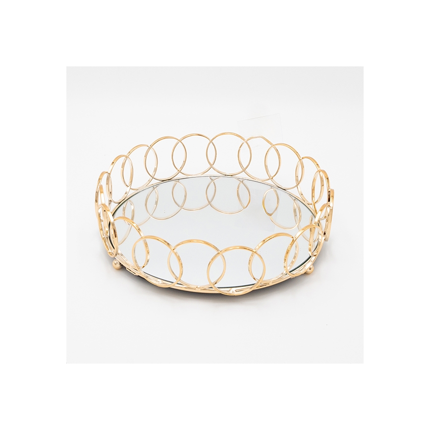 CONJUNTO 3x Bandejas decorativa diâmetro 27/33/37 cm dourado