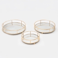 CONJUNTO 3x Bandejas decorativa diâmetro 27/33/37 cm dourado