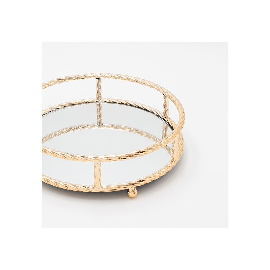 CONJUNTO 3x Bandejas decorativa diâmetro 27/33/37 cm dourado