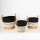 CONJUNTO 3x Cestos de palha bege/preto/branco 25x17x23/28x22x25/35x28x30 cm