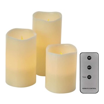 CONJUNTO 3x Decorações de Natal LED 3xLED/3x3AAA + controlo remoto