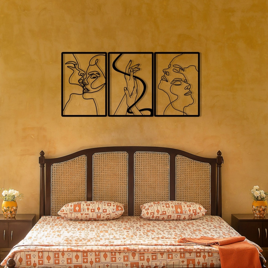 CONJUNTO 3x Decorações de parede 109x50 cm amor metal