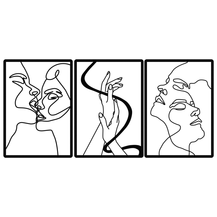 CONJUNTO 3x Decorações de parede 109x50 cm amor metal