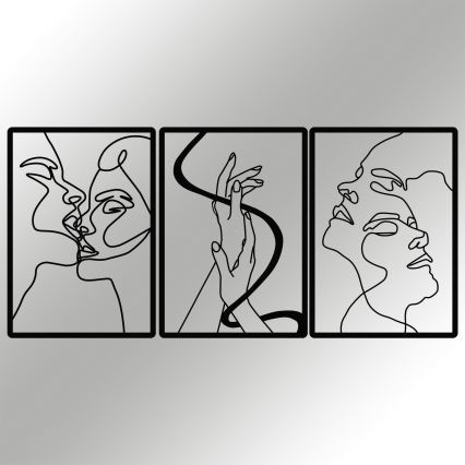 CONJUNTO 3x Decorações de parede 109x50 cm amor metal