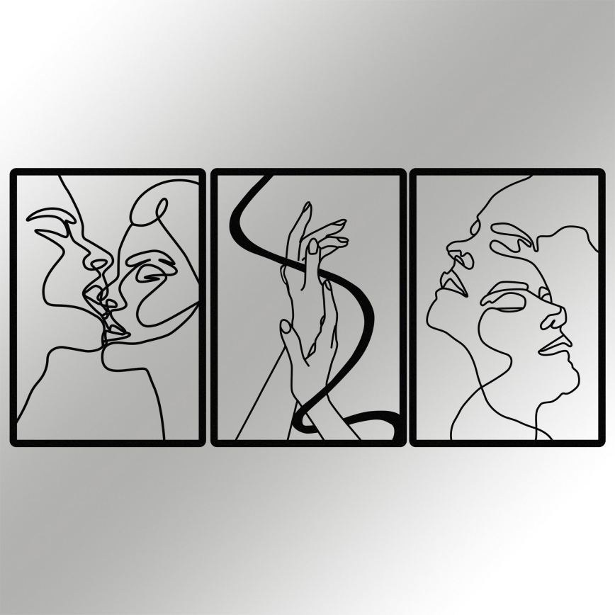 CONJUNTO 3x Decorações de parede 109x50 cm amor metal