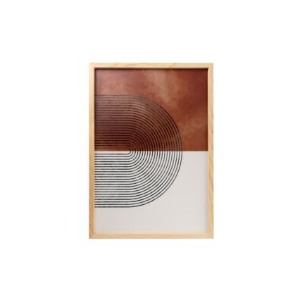 CONJUNTO 3x Fotografias numa moldura 50x70 cm bege/castanho