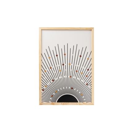 CONJUNTO 3x Fotografias numa moldura 50x70 cm bege/castanho