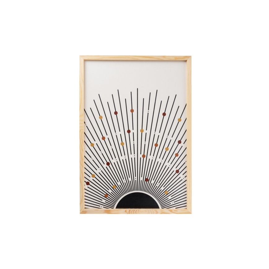 CONJUNTO 3x Fotografias numa moldura 50x70 cm bege/castanho