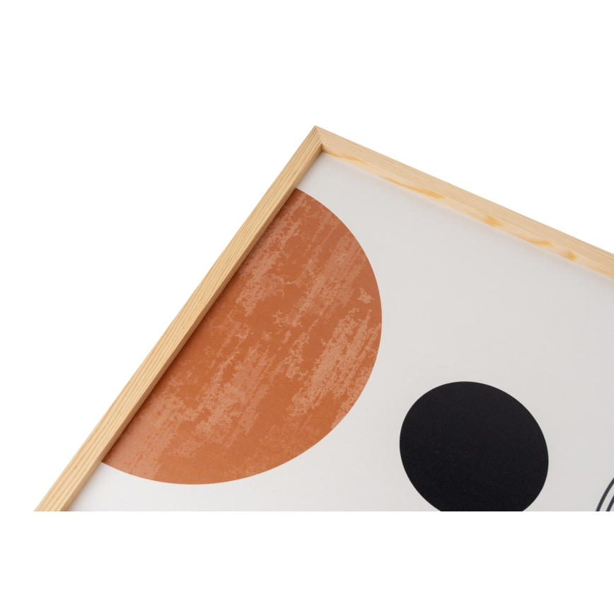 CONJUNTO 3x Fotografias numa moldura 50x70 cm bege/castanho