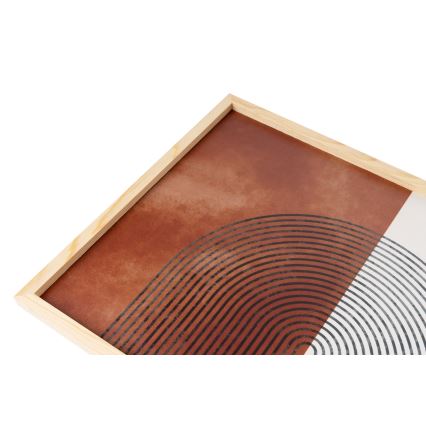 CONJUNTO 3x Fotografias numa moldura 50x70 cm bege/castanho