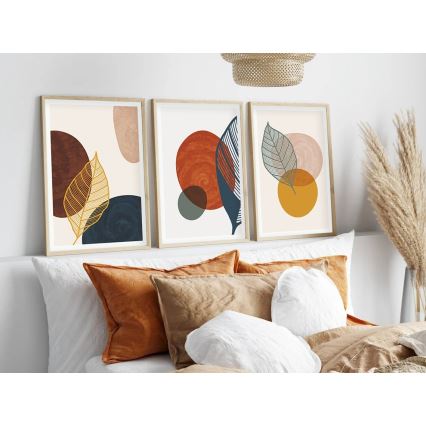 CONJUNTO 3x Fotografias numa moldura 50x70 cm colorido