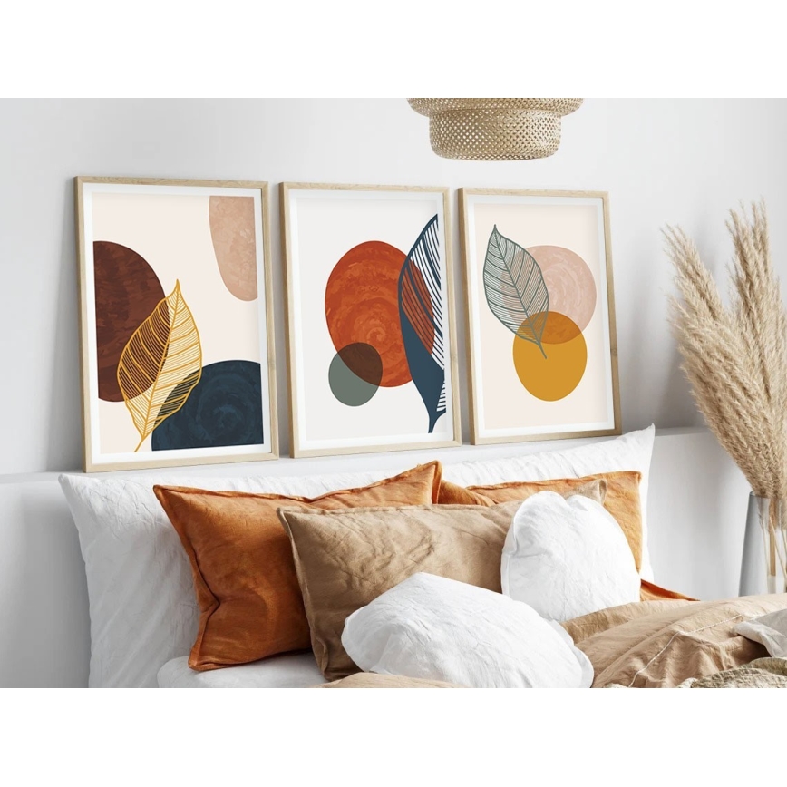 CONJUNTO 3x Fotografias numa moldura 50x70 cm colorido