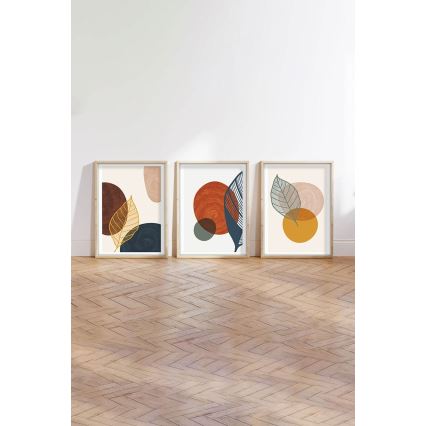 CONJUNTO 3x Fotografias numa moldura 50x70 cm colorido