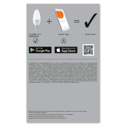 CONJUNTO 3x Lâmpada LED com regulação SMART + E14/5W/230V 2700K Wi-Fi - Ledvance