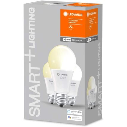 CONJUNTO 3x Lâmpada LED com regulação SMART + E27/14W/230V 2700K Wi-Fi - Ledvance
