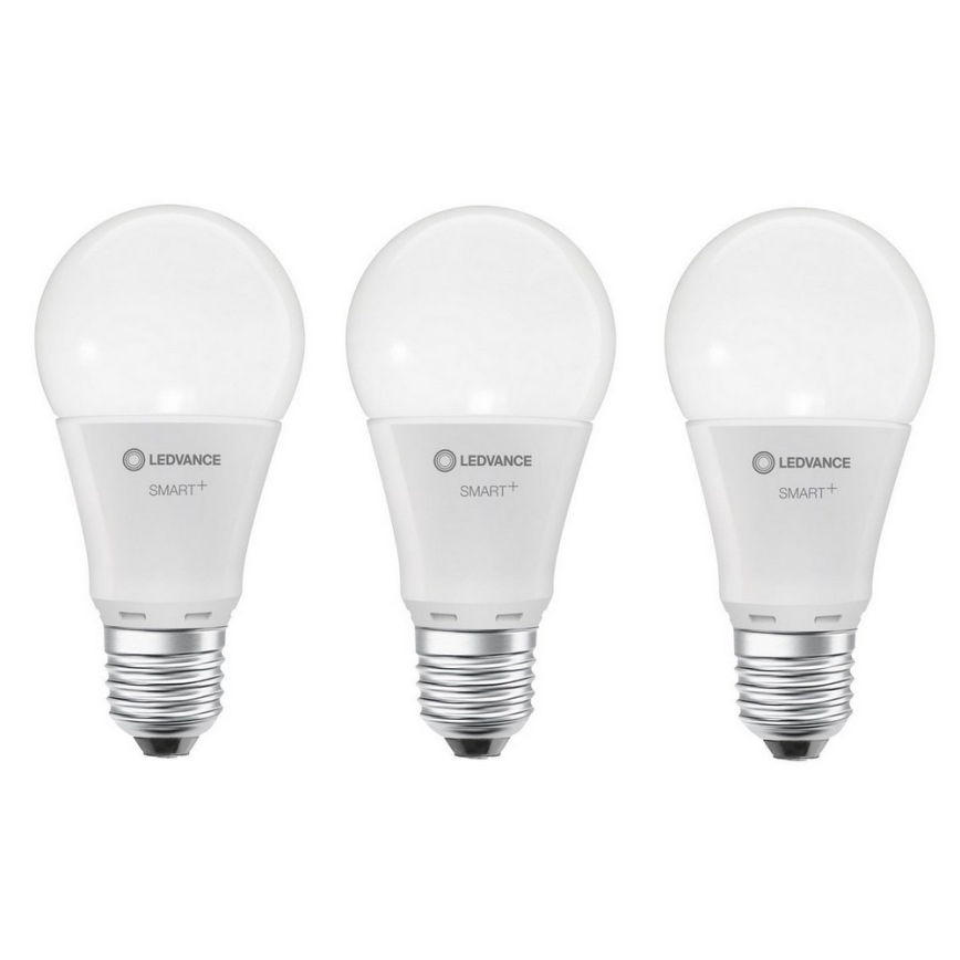 CONJUNTO 3x Lâmpada LED com regulação SMART + E27/9,5W/230V 2700K-6500K Wi-Fi - Ledvance