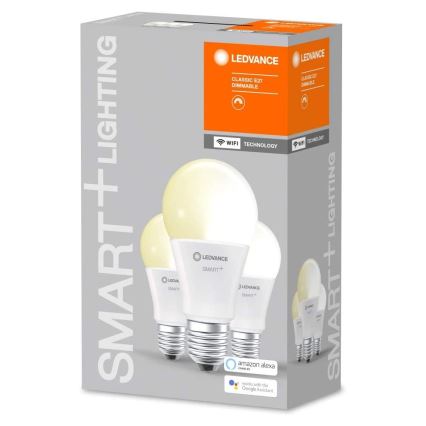CONJUNTO 3x Lâmpada LED com regulação SMART+ E27/9W/230V 2700K Wi-Fi - Ledvance