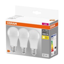 CONJUNTO 3x Lâmpada LED E27/11W/230V 2700K - Osram