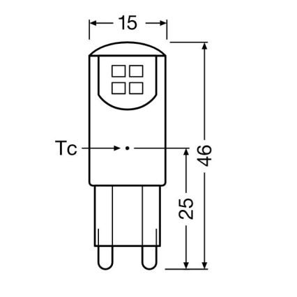 CONJUNTO 3x Lâmpada LED G9/1,9W/230V 2700K - Osram