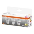 CONJUNTO 3x Lâmpada LED PAR16 GU10/2,6W/230V 2700K - Osram