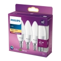 CONJUNTO 3x Lâmpada LED Philips B35 E14/5,5W/230V 2700K
